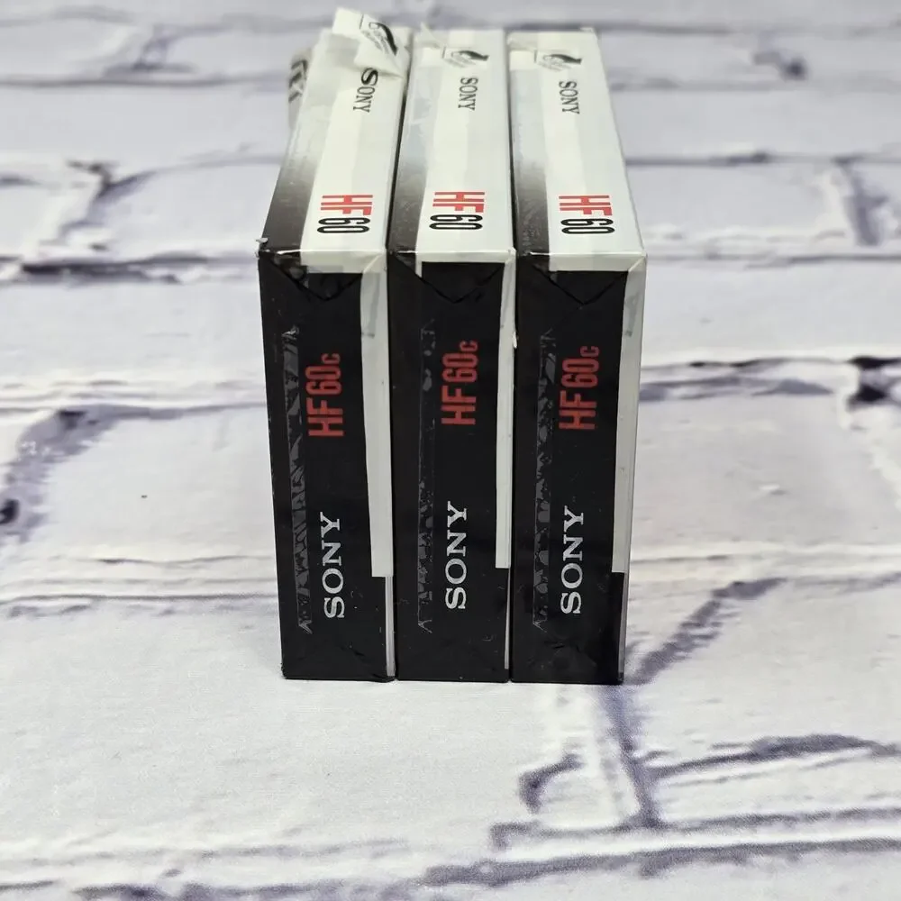 Lot Of 3 Sony HF Type I Normal Bias Blank Cassette Tapes 60 min - NEW